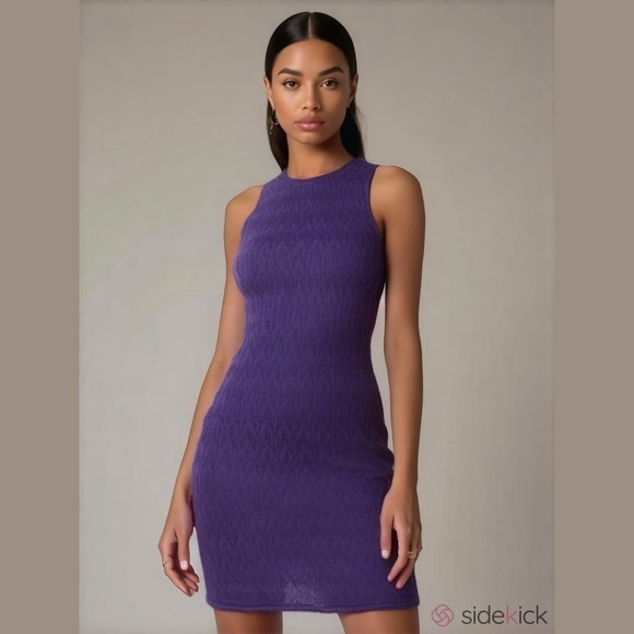 Torn by Ronny Kobo Dresses & Skirts - Torn by Ronny Kobo Purple Halter Bodycon Mini Dress
